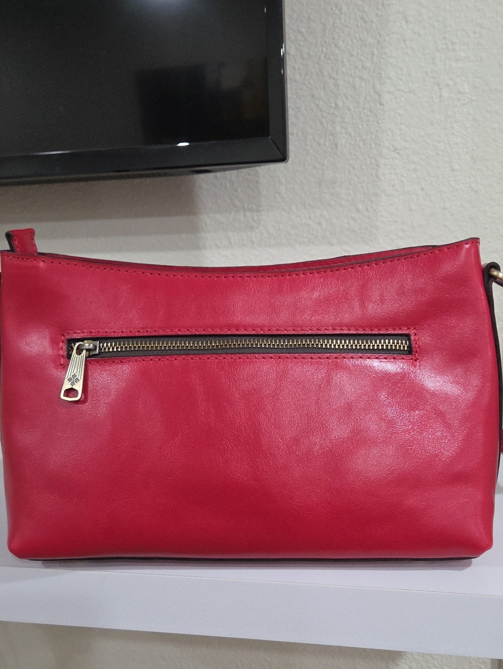 Patricia Nash Red Leather Crossbody Bag - Sleek Everyday Style